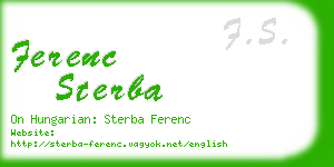 ferenc sterba business card